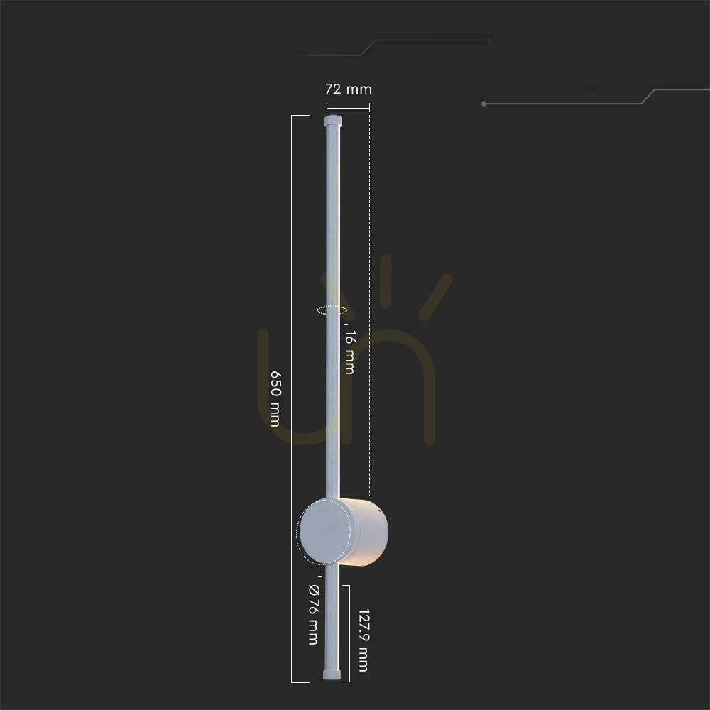Előnézet LED V-TAC 12W IP65 Fehér 63cm VT-11112-W 3000K 1400lm Fali szerelés. LED V-TAC 12W IP65 Fehér 63cm VT-11112-W 3000K 1400lm Fali szerelés.