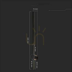 LED V-TAC 12W IP65 Fekete 63cm VT-11112 4000K 1590lm Falra szerelhető. small 5
