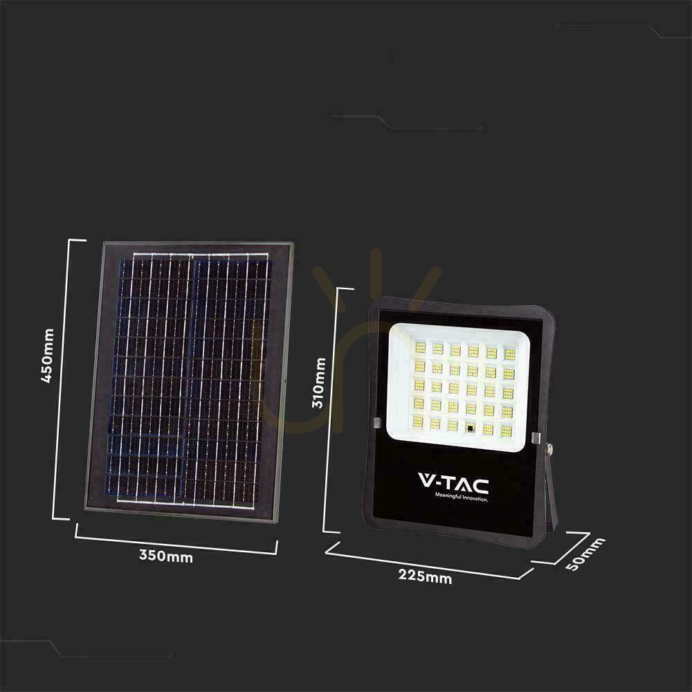 Előnézet V-TAC 20W-os napelemes LED-es projektor távirányító, AUTO, időzítő IP65 VT-55300 6400K 2400lm V-TAC 20W-os napelemes LED-es projektor távirányító, AUTO, időzítő IP65 VT-55300 6400K 2400lm