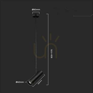 V-TAC GU10 állítható mennyezeti lámpatest 830-1170mm fekete VT-7900 3 év garancia small 4