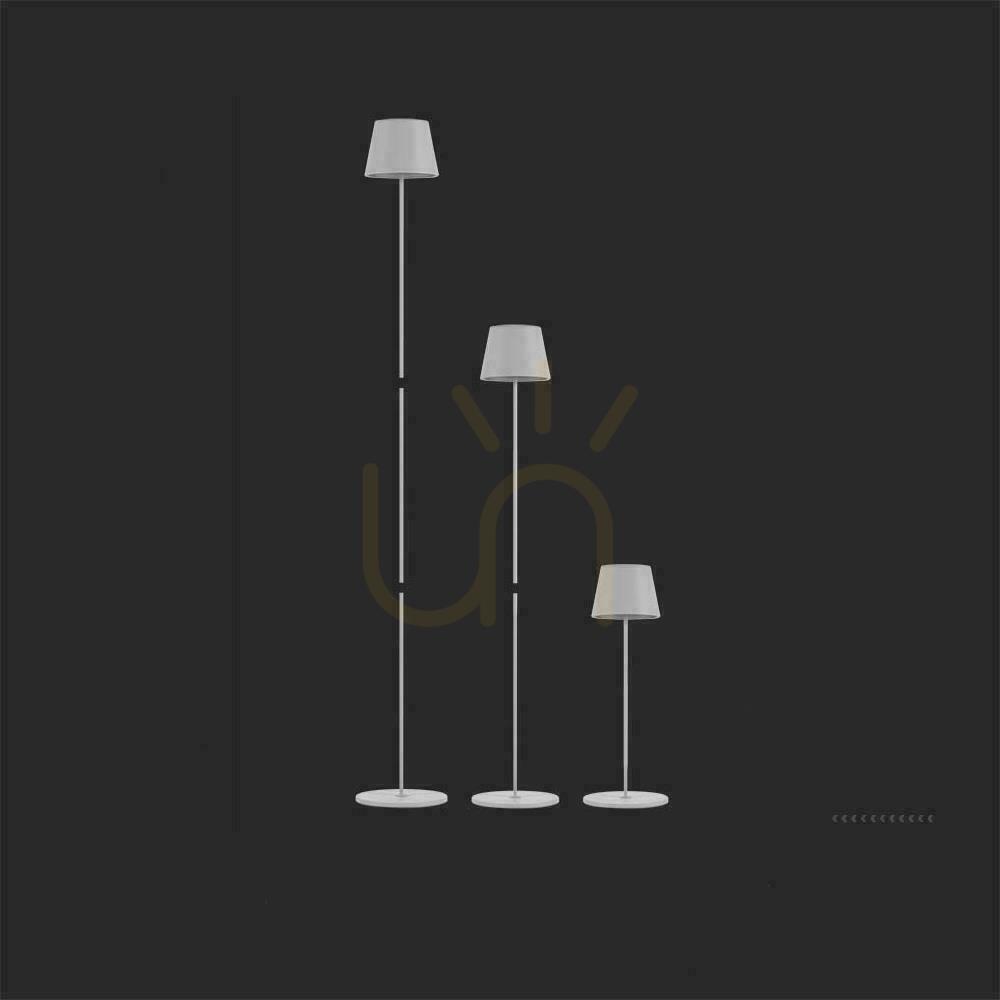 Kilátás V-TAC 4W LED állólámpa fehér IP54 újratölthető VT-7544-W 3000K 300lm. V-TAC 4W LED állólámpa fehér IP54 újratölthető VT-7544-W 3000K 300lm.