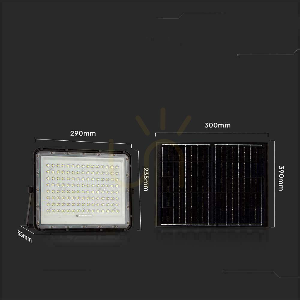 Előadás V-TAC 20W-os napelemes LED projektor távirányító, AUTO, időzítő, IP65 Fekete VT-180W 6400K 1800lm V-TAC 20W-os napelemes LED projektor távirányító, AUTO, időzítő, IP65 Fekete VT-180W 6400K 1800lm