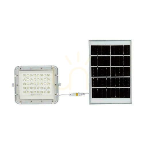 Jelölje be V-TAC 6W-os napelemes LED projektor Pilot, AUTO, időzítő, IP65 Fehér VT-40W-W 6400K 400lm