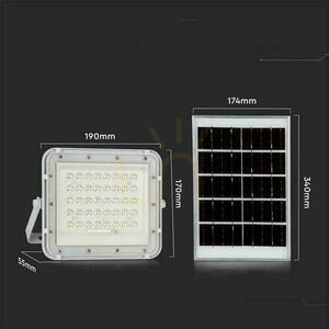 V-TAC 10W-os napelemes LED projektor távirányító, AUTO, időzítő, IP65 fehér VT-80W-W 4000K 800lm. 4 V-TAC 10W-os napelemes LED projektor távirányító, AUTO, időzítő, IP65 fehér VT-80W-W 4000K 800lm. small 4