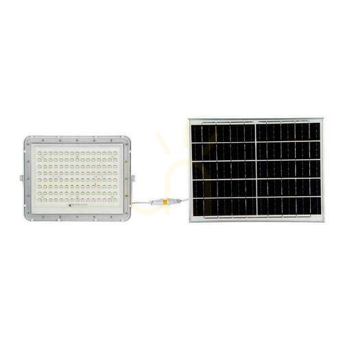 Jelölje be V-TAC 20W-os napelemes LED projektor távirányító, AUTO, időzítő, IP65 Fehér VT-180W-W 6400K 1800lm
