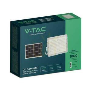 V-TAC 20W-os napelemes LED projektor távirányító, AUTO, időzítő, IP65 Fehér VT-180W-W 4000K 1800lm small 3