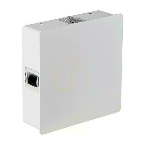 Jelölje be V-TAC 4W LED fali lámpatest IP65 fehér négyzet VT-704 3000K 428lm