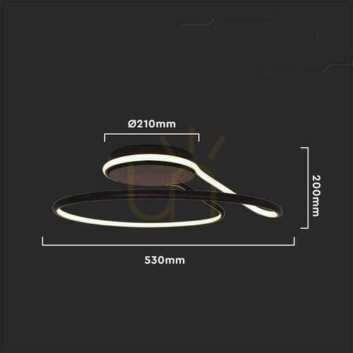 Jelölje be V-TAC VT-7762 fekete LED mennyezeti lámpa 54 W TRIAC 4000 K 5330 lm, SKU 6923