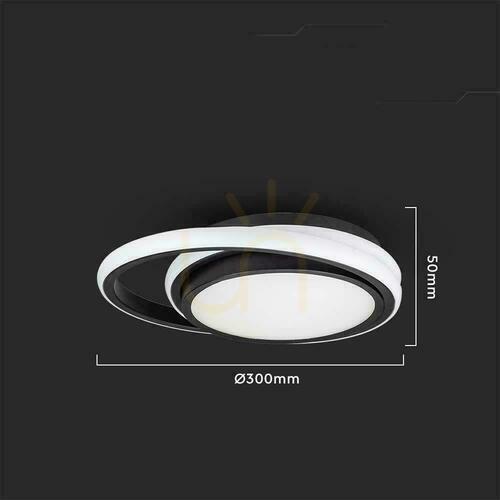 Jelölje be Plafon lámpa V-TAC 24W LED 3in1 Fekete kerek fi.30cm VT-7783 4000K 2560lm