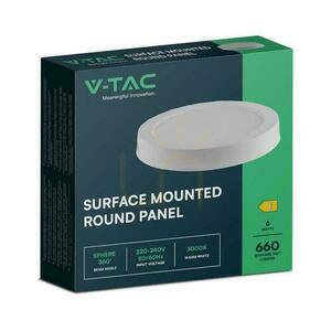 V-TAC felszíni LED Panel Premium Downlight 6W kerek fi120 VT-60006 3000K 660lm. small 3