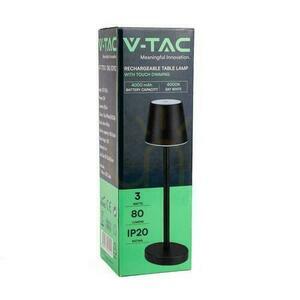 V-TAC 3W LED töltés Dimmelhető éjjeliszekrény asztali lámpa fekete VT-7703 4000K 70lm. small 5
