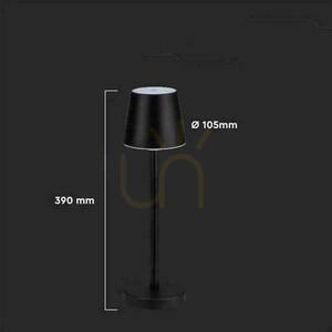V-TAC 3W LED töltés Dimmelhető éjjeliszekrény asztali lámpa fekete VT-7703 4000K 70lm. small 6