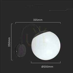 V-TAC Sphere kerti lámpatest E27 lefelé néző tapéta fekete MAT VT-1223 3 év garancia small 1