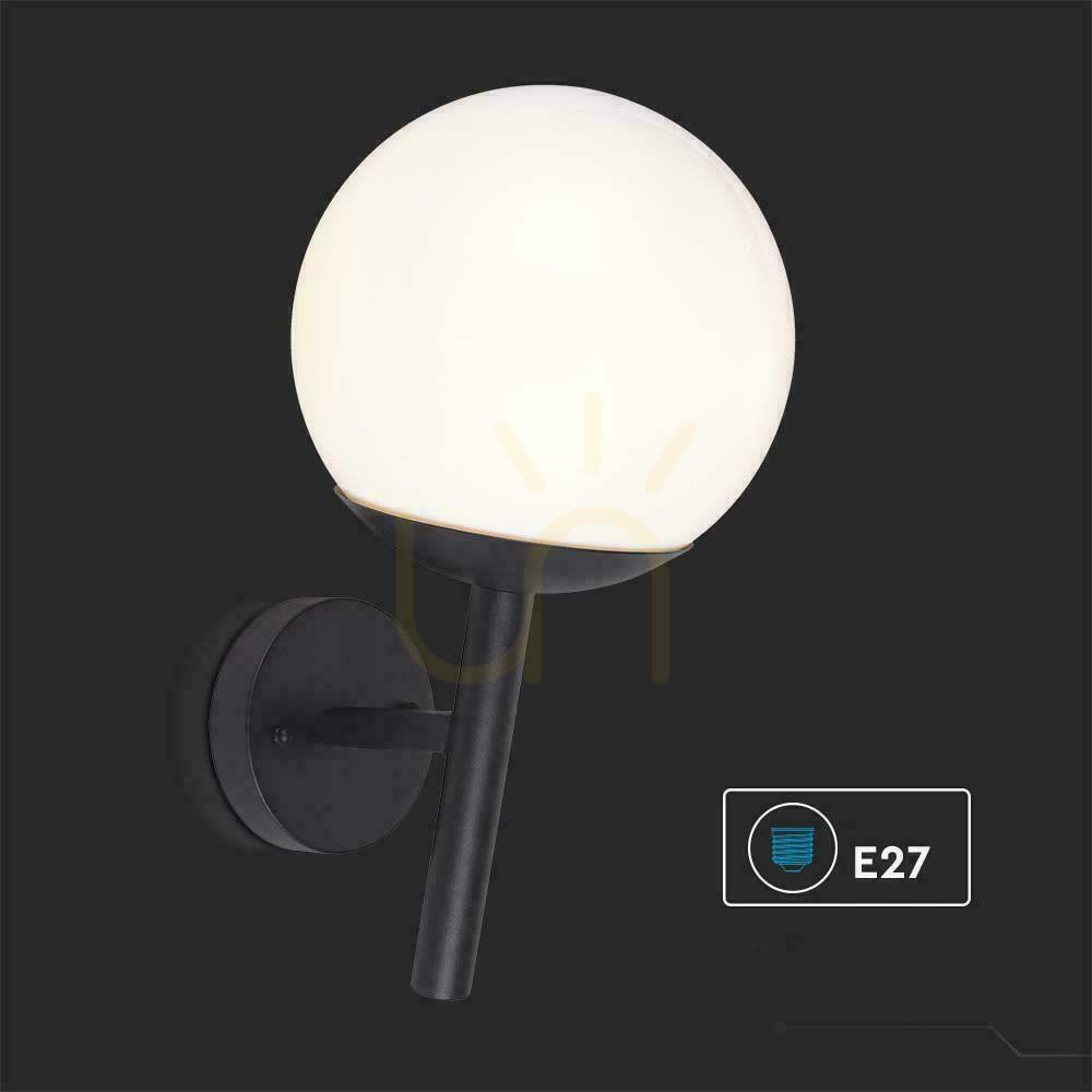 Kijelző V-TAC E27 Sphere kerti lámpatest Upward Kinkiet Black MAT VT-1224 3 év garancia V-TAC E27 Sphere kerti lámpatest Upward Kinkiet Black MAT VT-1224 3 év garancia
