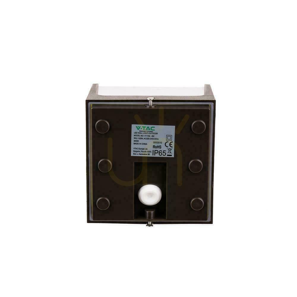 Kilátás V-TAC VT-708 barna LED kültéri fali lámpatest 8 W 4000 K IP65 V-TAC VT-708 barna LED kültéri fali lámpatest 8 W 4000 K IP65