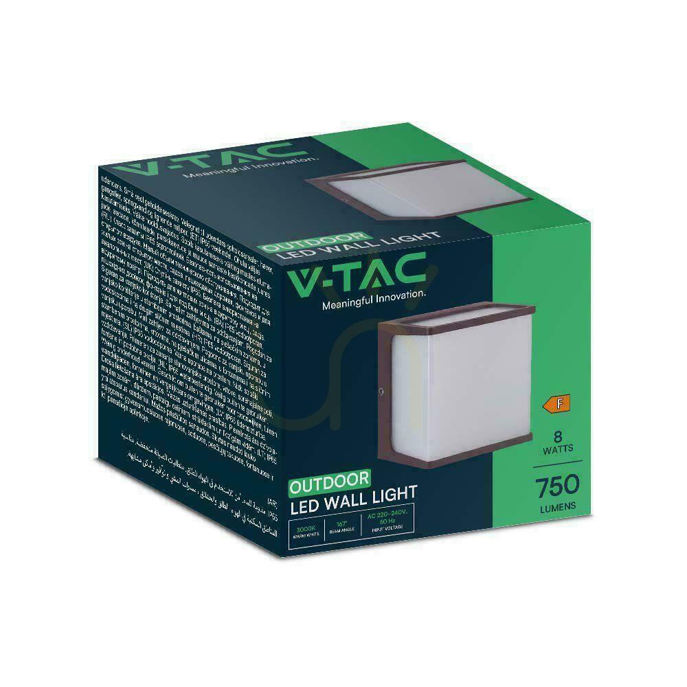 Előnézet V-TAC VT-708 barna LED kültéri fali lámpatest 8 W 4000 K IP65 V-TAC VT-708 barna LED kültéri fali lámpatest 8 W 4000 K IP65