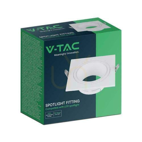 Jelölje be Háló V-TAC GU10 négyzet alakú fehér VT-443 3 év garancia