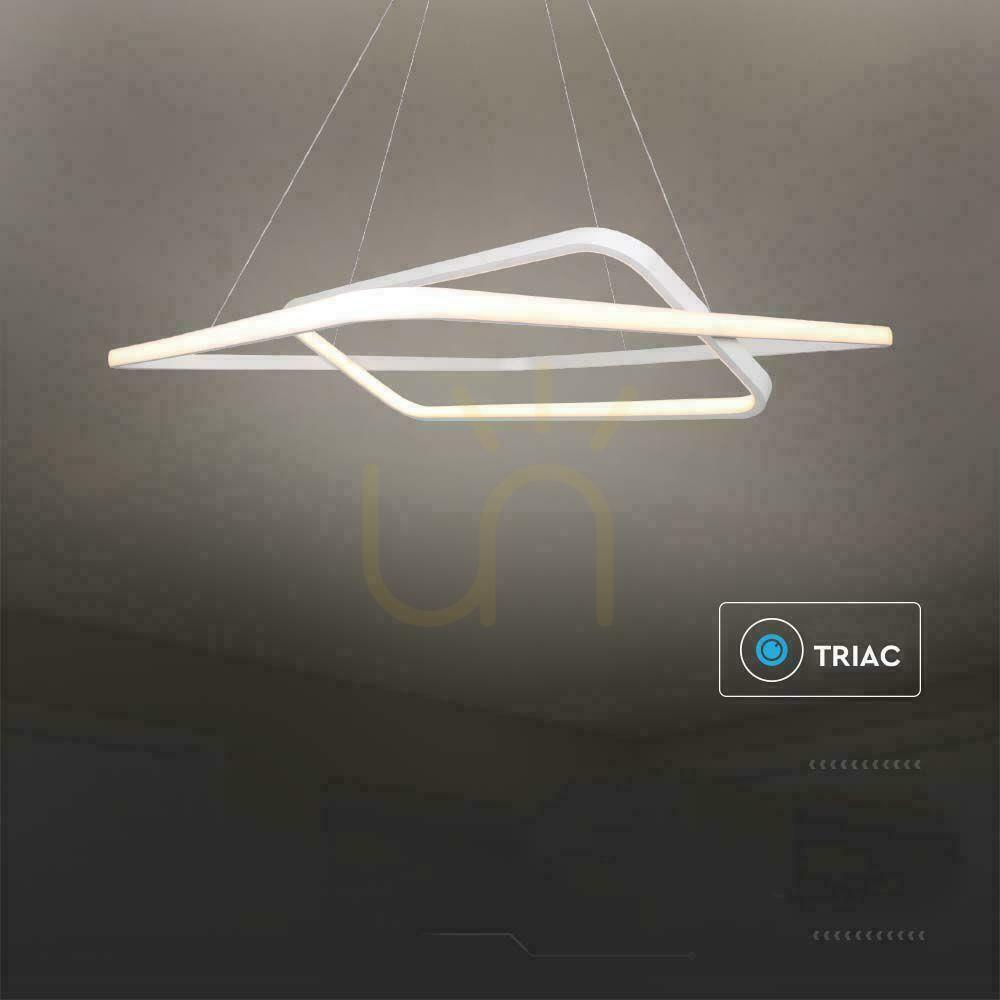 Kilátás V-TAC 48W LED-es függesztett lámpatest Dimmelhető fehér VT-7909 3000K 5150lm V-TAC 48W LED-es függesztett lámpatest Dimmelhető fehér VT-7909 3000K 5150lm
