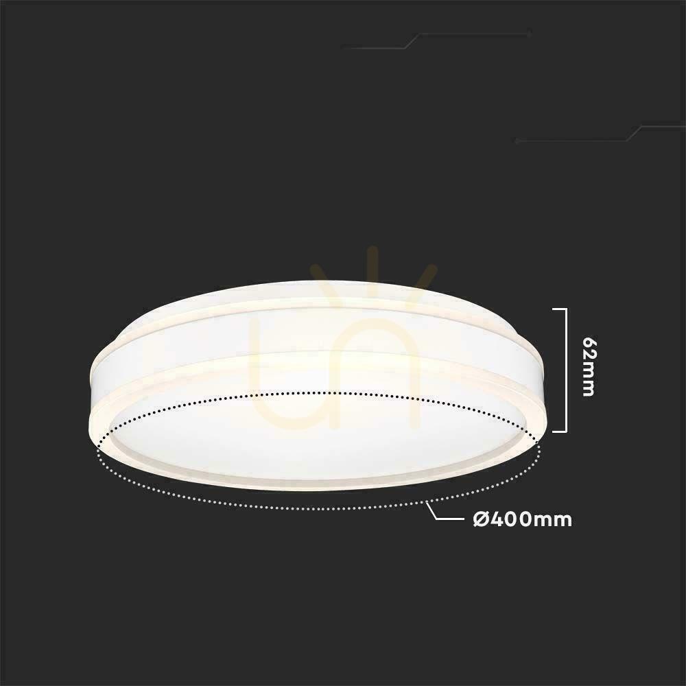 Kilátás Plafond V-TAC 38W LED 3in1 fehér kerek fi.40cm VT-7757 4000K 4050lm Plafond V-TAC 38W LED 3in1 fehér kerek fi.40cm VT-7757 4000K 4050lm