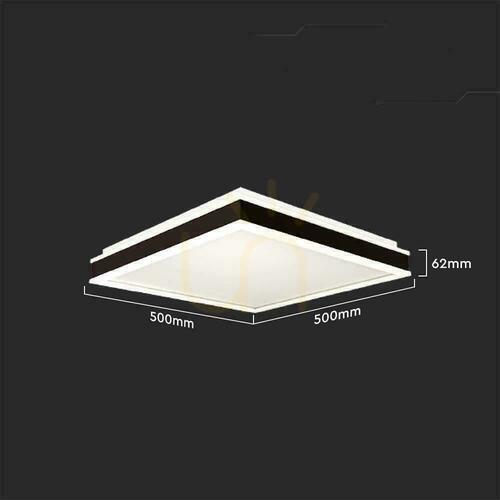 Jelölje be V-TAC 48W LED TRIAC Plafond 3in1 Fekete négyzet 50x50cm VT-7758 4000K 4480lm