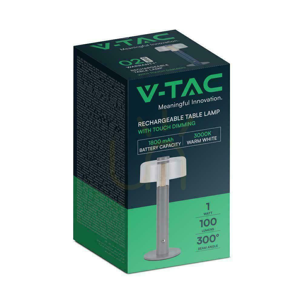 Kilátás V-TAC 1W LED éjjeliszekrény asztali lámpa 30cm USB töltés Dimmelhető szürke VT-1049 3000K 100lm V-TAC 1W LED éjjeliszekrény asztali lámpa 30cm USB töltés Dimmelhető szürke VT-1049 3000K 100lm