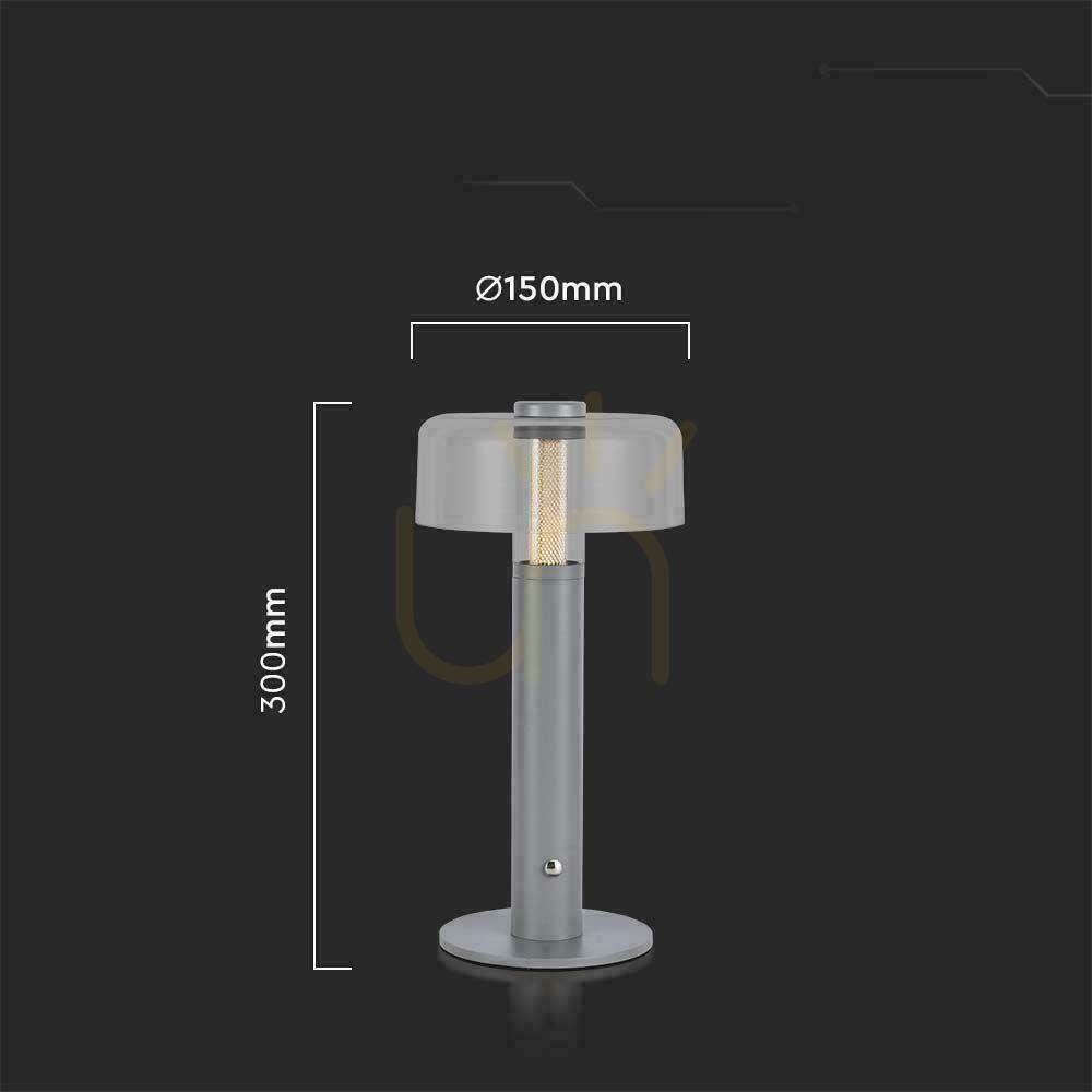 Előnézet V-TAC 1W LED éjjeliszekrény asztali lámpa 30cm USB töltés Dimmelhető szürke VT-1049 3000K 100lm V-TAC 1W LED éjjeliszekrény asztali lámpa 30cm USB töltés Dimmelhető szürke VT-1049 3000K 100lm