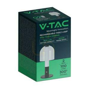 V-TAC VT-1056 LED asztali lámpa, 2 W, 30 cm, fekete, USB-ről tölthető small 1