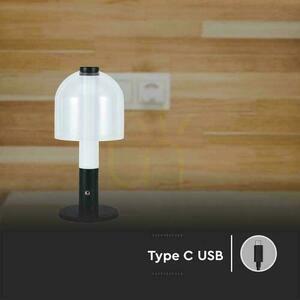 V-TAC VT-1056 LED asztali lámpa, 2 W, 30 cm, fekete, USB-ről tölthető small 4