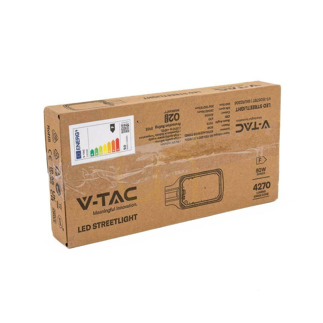 Előadás LED-es utcai lámpatest V-TAC 50W 110st IP65 VT-15057ST 6500K 4270lm LED-es utcai lámpatest V-TAC 50W 110st IP65 VT-15057ST 6500K 4270lm