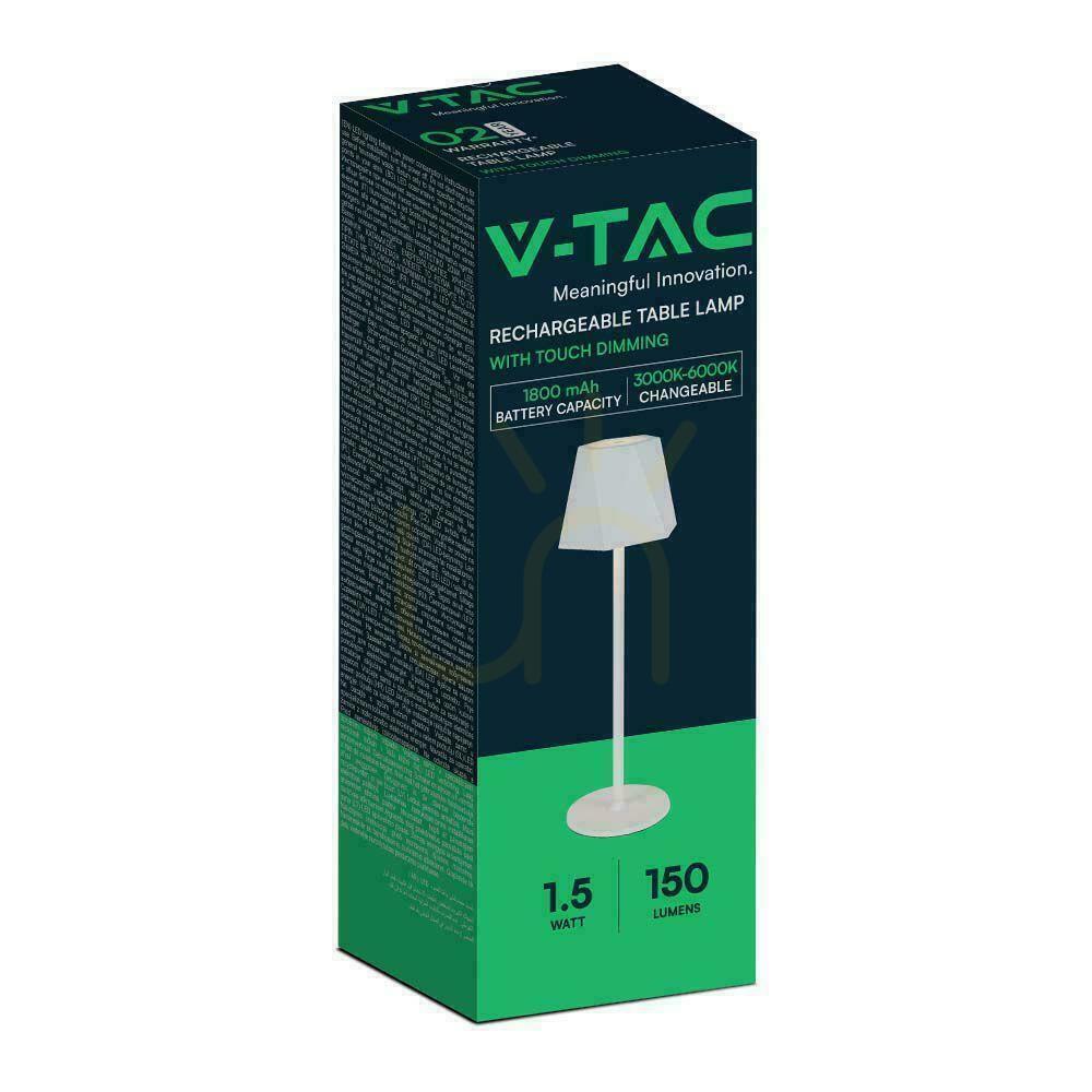 Jelölje be V-TAC 4W LED-es éjjeliszekrény asztali lámpa 37cm USB töltés Dimmelhető fehér VT-1034 3000K-6000k 150lm V-TAC 4W LED-es éjjeliszekrény asztali lámpa 37cm USB töltés Dimmelhető fehér VT-1034 3000K-6000k 150lm