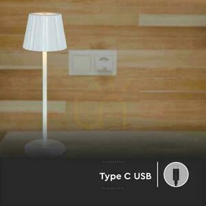 V-TAC VT-1028-W LED asztali lámpa 1,5 W fehér USB-C 37 cm small 5