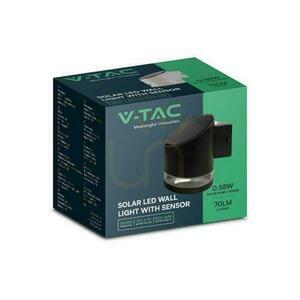 V-TAC 1W LED fekete IP54 VT-1138 3000K 70lm napelemes kerti fali lámpa 3 év garancia small 5