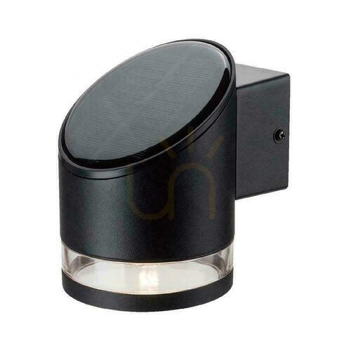 Jelölje be V-TAC 1W LED fekete IP54 VT-1138 3000K 70lm napelemes kerti fali lámpa 3 év garancia