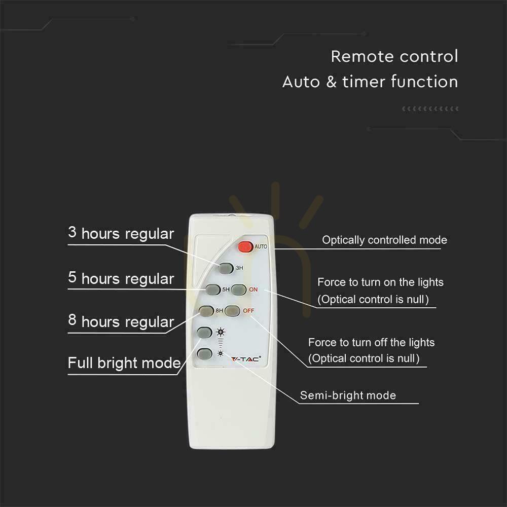 Kilátás V-TAC Solar LED projektor 50W fehér IP65, távirányító, időzítő VT-300W 4000K 4200lm V-TAC Solar LED projektor 50W fehér IP65, távirányító, időzítő VT-300W 4000K 4200lm