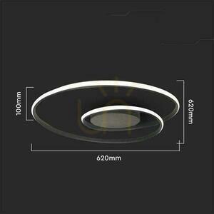 V-TAC 48W-os LED dimmelhető mennyezeti lámpatest Fekete VT-7911 3000K 5150lm. small 4