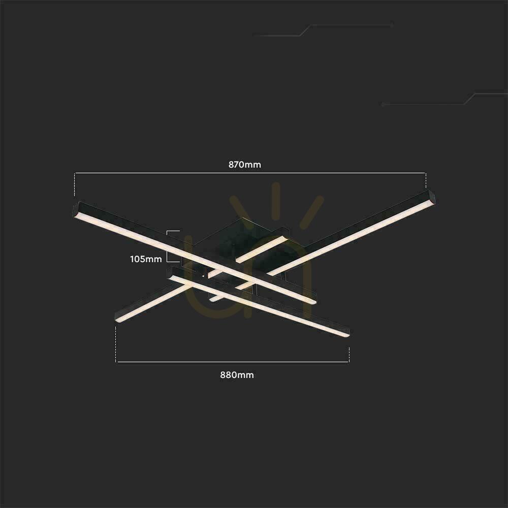 Kilátás V-TAC 38W LED mennyezeti lámpatest fekete VT-7915 3000K 4100lm. V-TAC 38W LED mennyezeti lámpatest fekete VT-7915 3000K 4100lm.