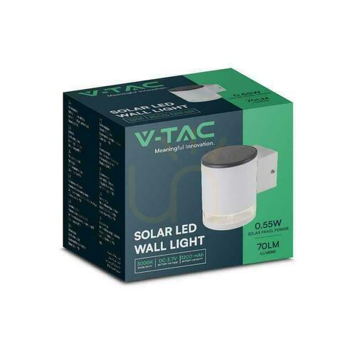 Jelölje be Kerti fali lámpa Solar V-TAC 1W LED fehér IP54 VT-1139 3000K 70lm 3 év garancia 3 év garancia