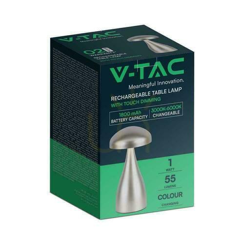 Jelölje be V-TAC 1W LED éjjeliszekrény asztali lámpa 22cm USB töltés Dimmelhető arany VT-1041 3000K-6000K 55lm