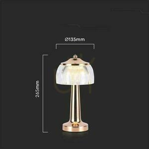 V-TAC 1W LED 26cm-es asztali éjjeli lámpa USB töltés Dimmelhető arany VT-1048 3000K-6000K 55lm. small 5