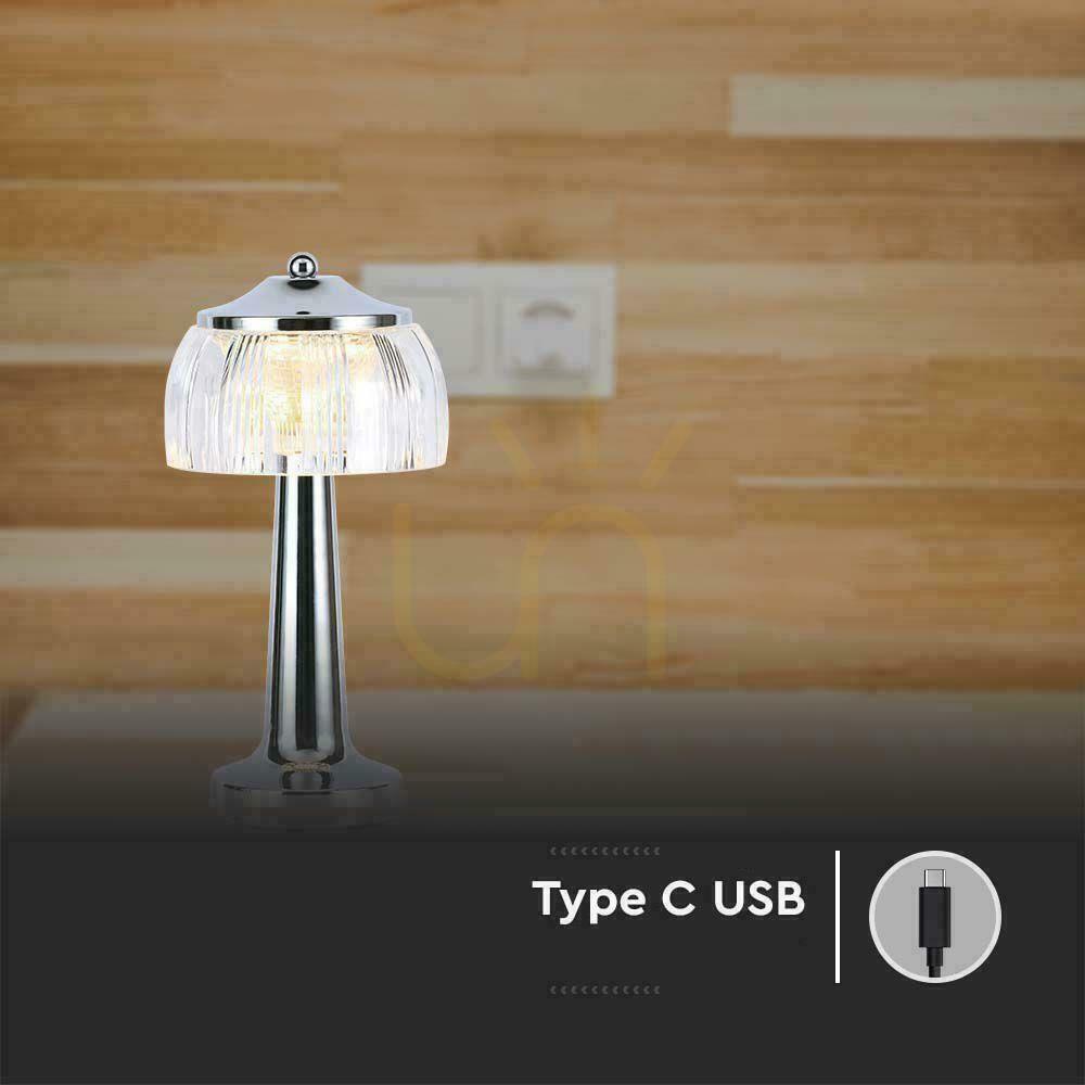 Előnézet V-TAC VT-1048 LED asztali lámpa 1W USB szabályozható króm 3000–6000K V-TAC VT-1048 LED asztali lámpa 1W USB szabályozható króm 3000–6000K