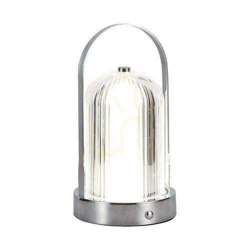 Jelölje be V-TAC 1W LED éjjeliszekrény asztali lámpa 22cm USB töltés Dimmelhető króm VT-1057 3000K-6000K 55lm