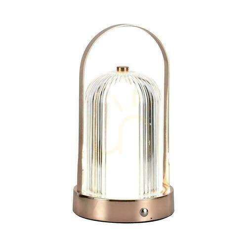 Jelölje be V-TAC 1W LED éjjeliszekrény asztali lámpa 22cm USB töltés Dimmelhető matt arany VT-1057 3000K-6000K 55lm