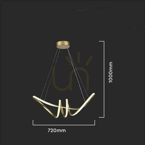Jelölje be V-TAC 24W LED-es függő lámpatest Champagne Gold VT-7798 3000K 3240lm 3000K 3240lm