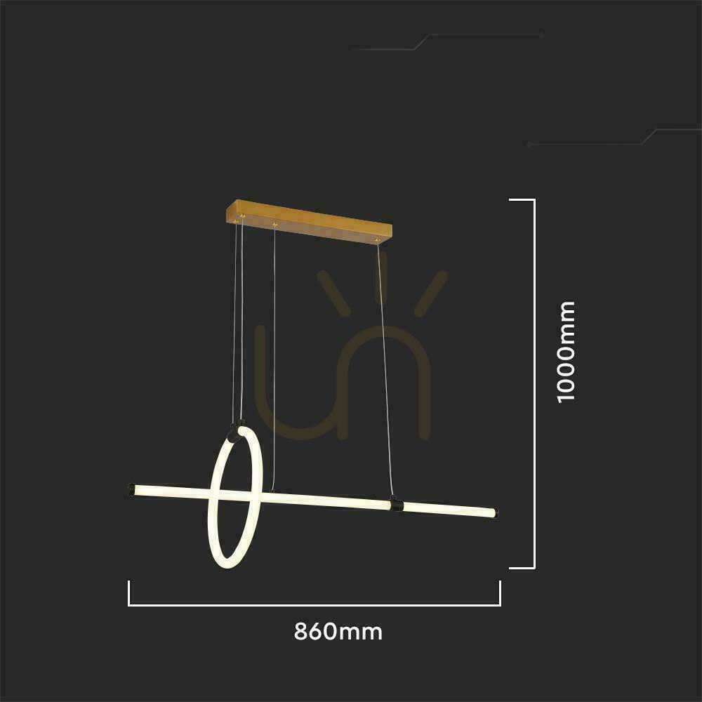 Kilátás V-TAC 16W LED-es függesztett lámpatest Fekete VT-7818 3000K 1820lm V-TAC 16W LED-es függesztett lámpatest Fekete VT-7818 3000K 1820lm