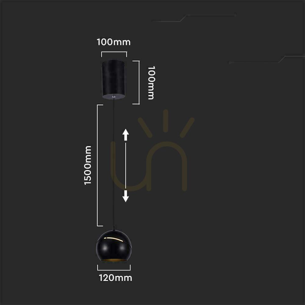 Kilátás V-TAC LED függesztett lámpatest 8.5W 150cm Állítható Fekete VT-7797 3000K 850lm V-TAC LED függesztett lámpatest 8.5W 150cm Állítható Fekete VT-7797 3000K 850lm