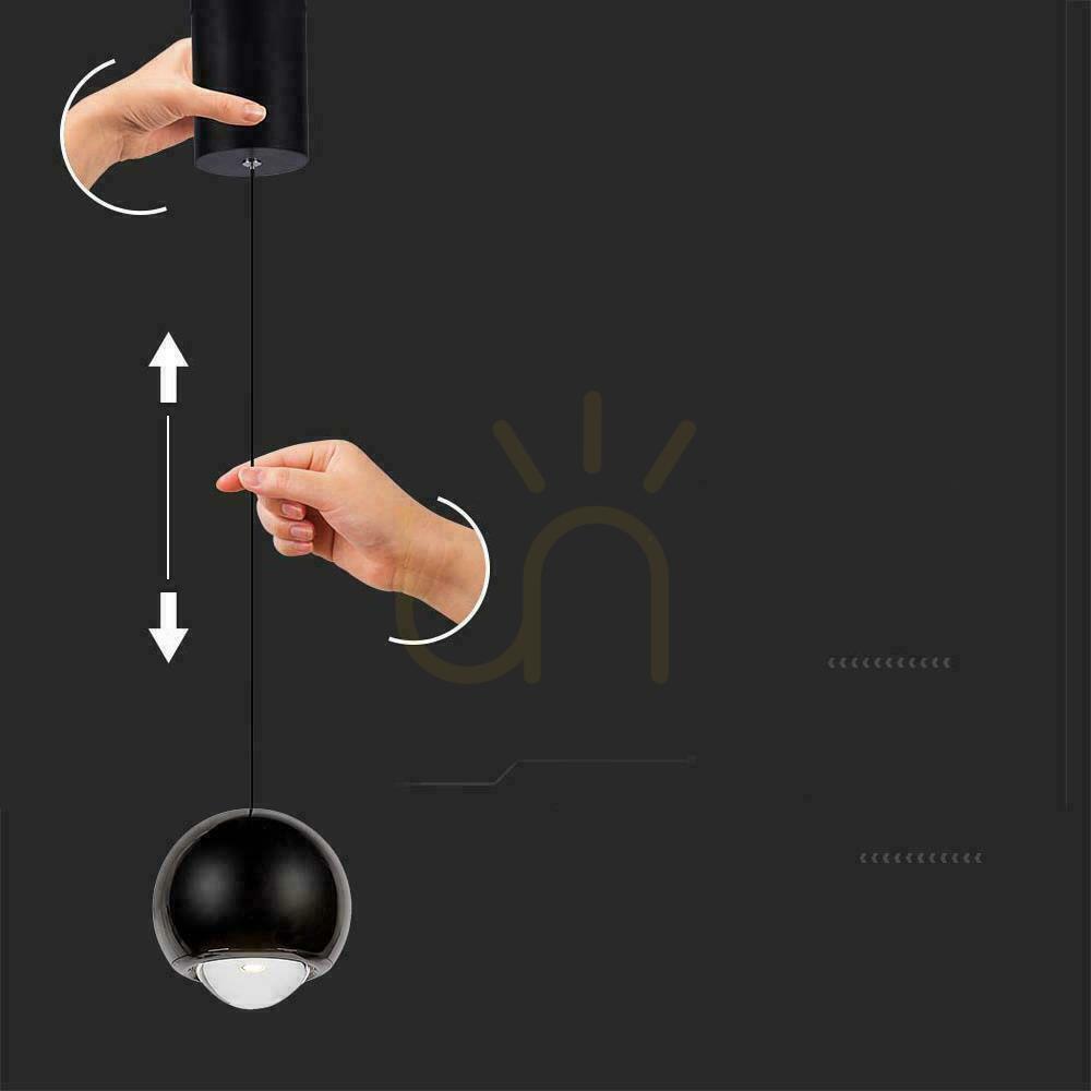 Kilátás V-TAC LED függesztett lámpatest 6W állítható 200cm Fekete VT-7508 3000K 500lm V-TAC LED függesztett lámpatest 6W állítható 200cm Fekete VT-7508 3000K 500lm