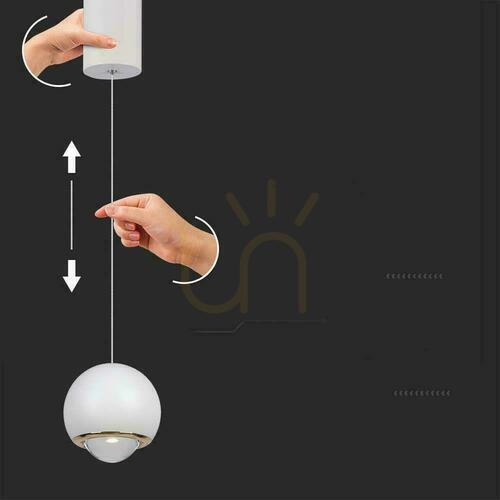 Jelölje be V-TAC LED függesztett lámpatest 6W állítható 200cm Fehér VT-7508 3000K 500lm