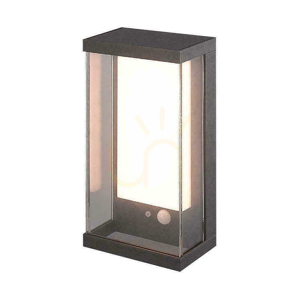 Jelölje be Kerti fali lámpa Solar V-TAC 1W LED mozgásérzékelő IP65 szürke antracit VT-1193 3000K 95lm Kerti fali lámpa Solar V-TAC 1W LED mozgásérzékelő IP65 szürke antracit VT-1193 3000K 95lm
