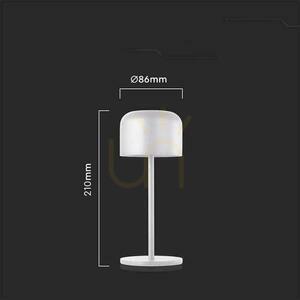 V-TAC VT-1181 újratölthető LED asztali lámpa, 1,5 W, fehér, 21 cm, 2700–5700 K small 2