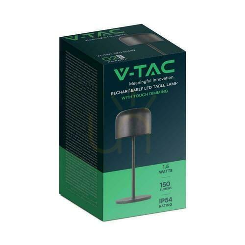 Jelölje be V-TAC 1.5W LED éjjeli lámpa 21cm töltés Dimmelhető fekete VT-1181 2700K-5700K 150lm
